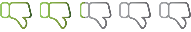 Life, uninterrupted - an illustration of a thumbs-down rating system showing 40%.